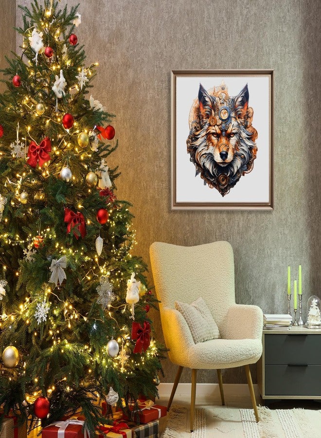 DOCRAGI Wooden Puzzles for Adults - Mechanical Gearwolf Wooden Jigsaw Puzzle - Unique Animal Shaped Wood Puzzles Adult - Christmas Birthday Gifts for Adults/Friends/Family - 85pcs 8.4 * 7.0in - Image 2